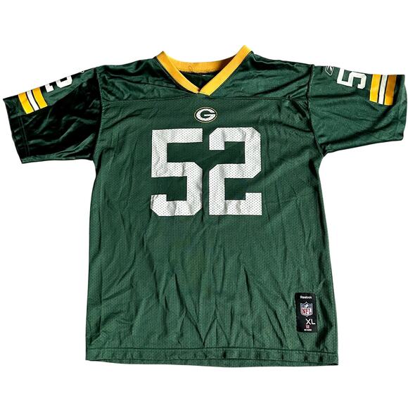 Reebok Tops - Reebok Green Bay Packers #52 Clay Matthews women’s Jersey retro football fan L